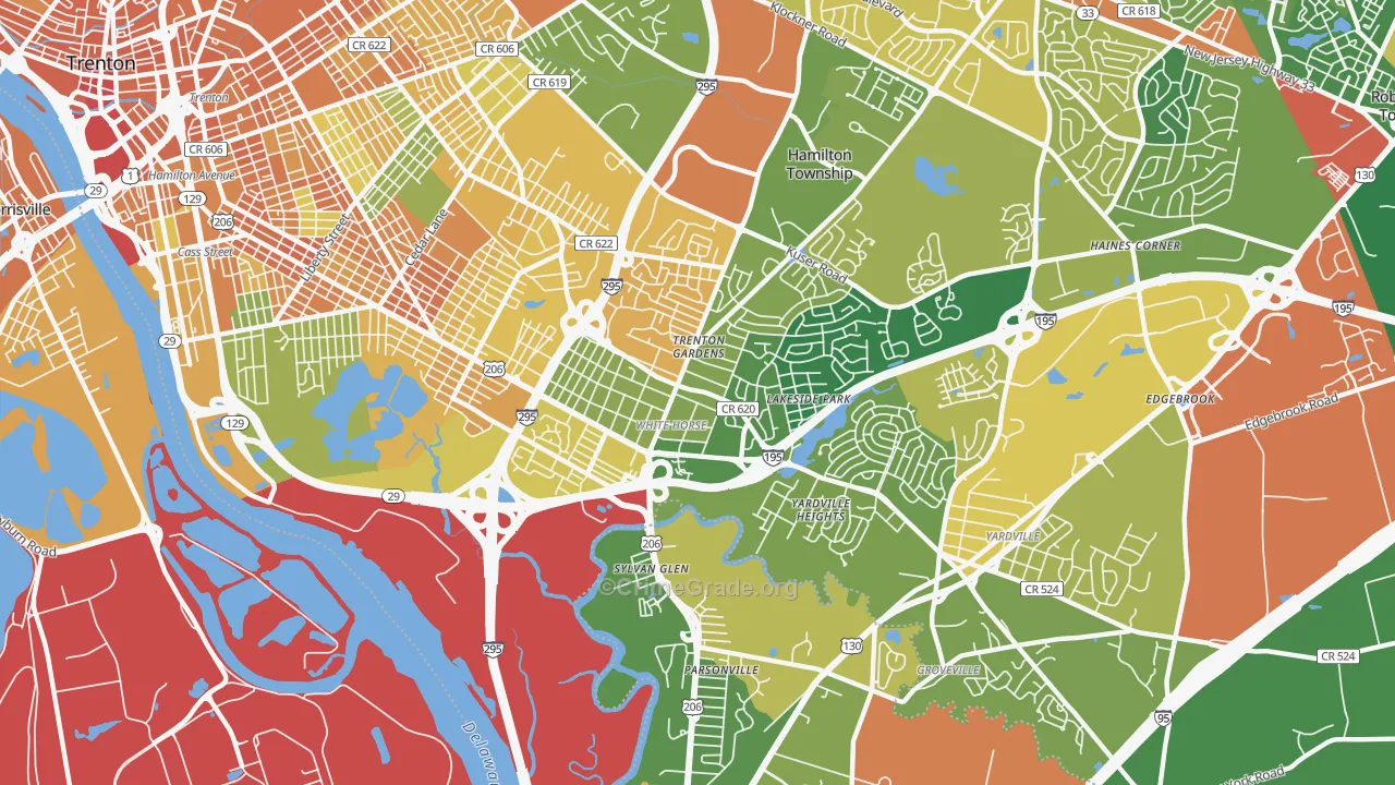 White Horse, NJ Map of Vandalism Rates