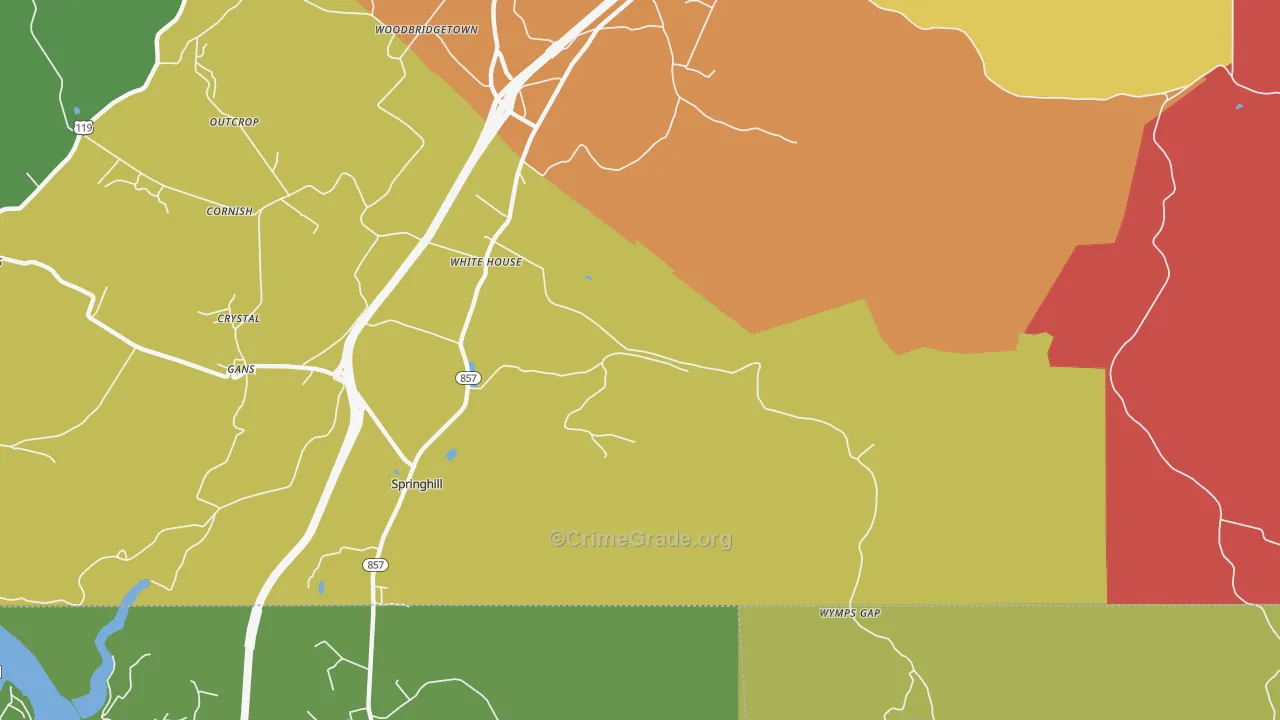 White House, PA Map of Vandalism Rates