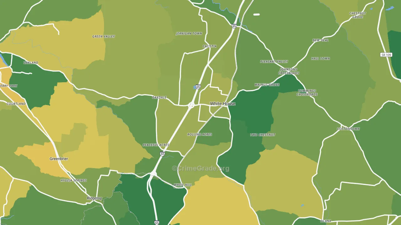 White House, TN Map of Vandalism Rates