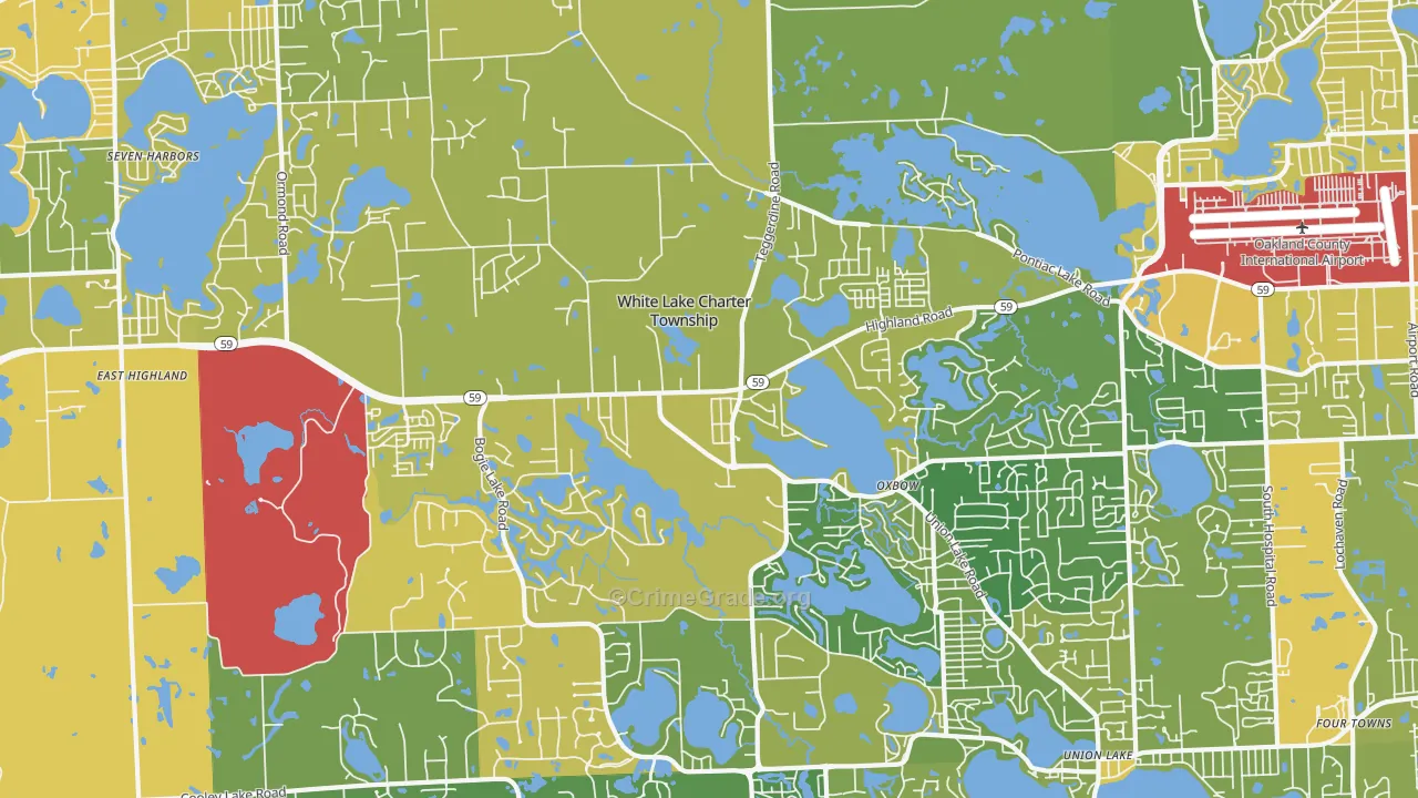 White Lake, MI Map of Vandalism Rates
