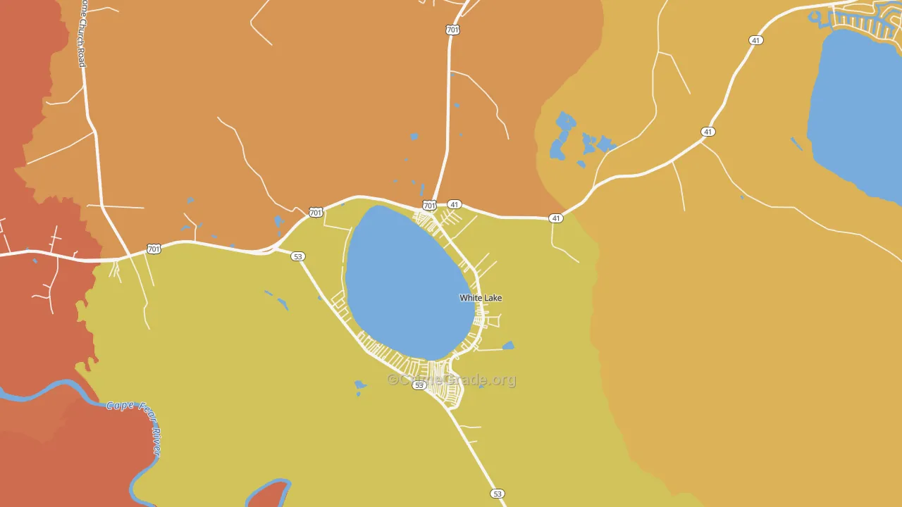 White Lake, NC Map of Vandalism Rates