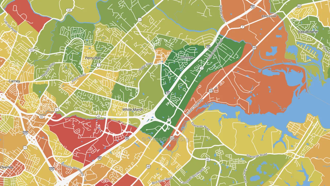 White Marsh, MD Map of Vandalism Rates