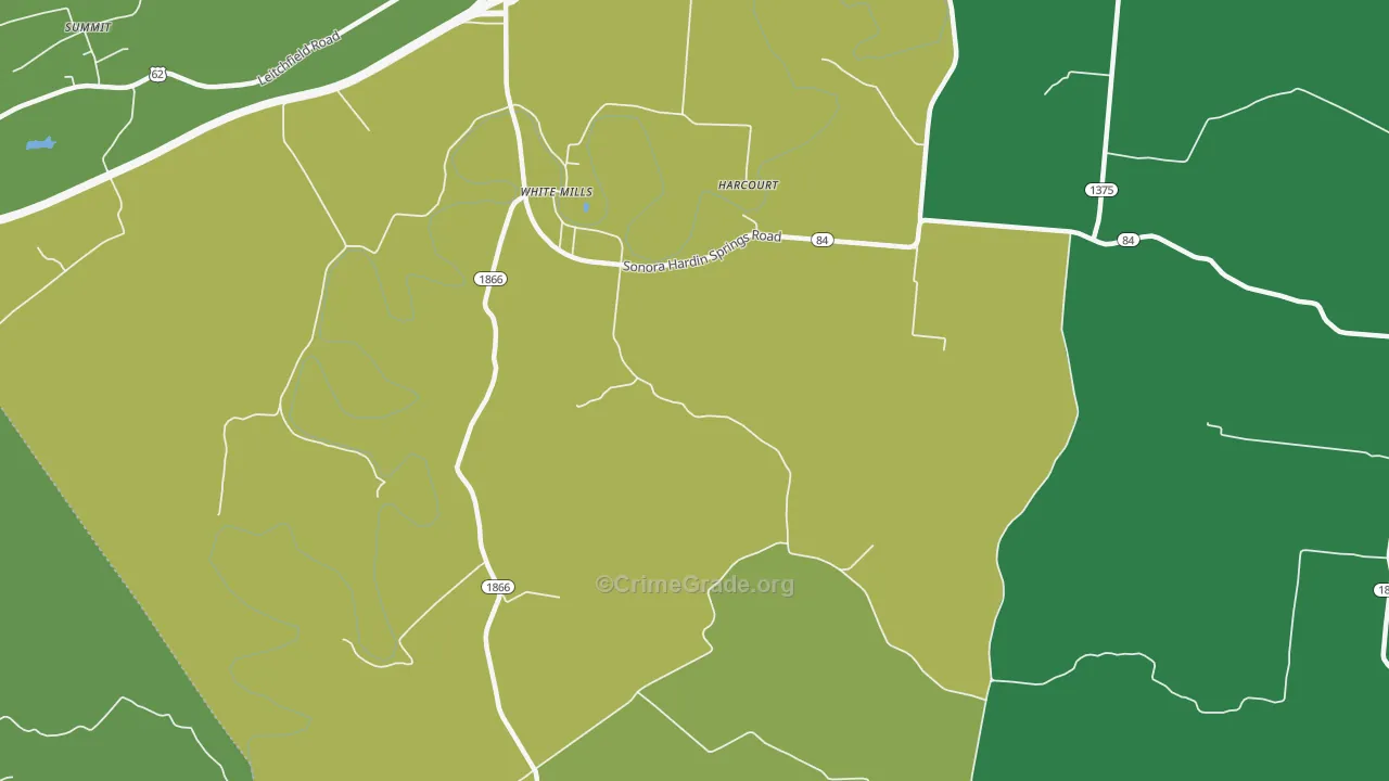 White Mills, KY Map of Vandalism Rates