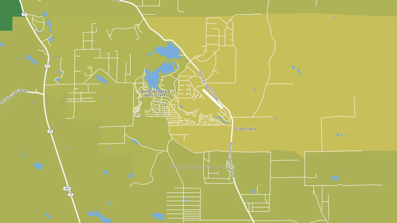 White Mountain Lake, AZ Map of Vandalism Rates