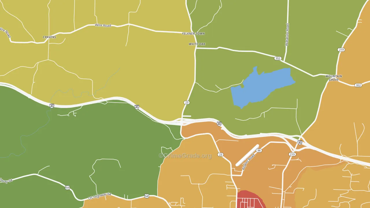 White Oak, AR Map of Vandalism Rates