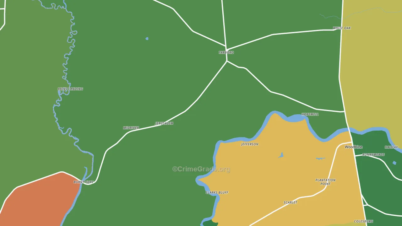 White Oak, GA Map of Vandalism Rates