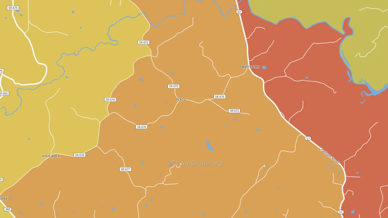 White Oak, VA Map of Vandalism Rates
