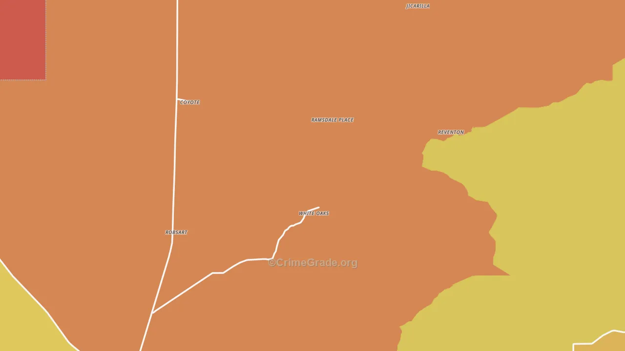 White Oaks, NM Map of Vandalism Rates