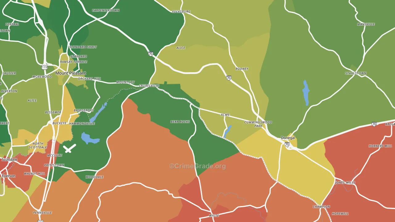 White, PA Map of Vandalism Rates