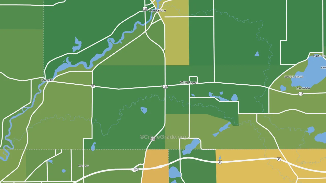 White Pigeon, MI Map of Vandalism Rates