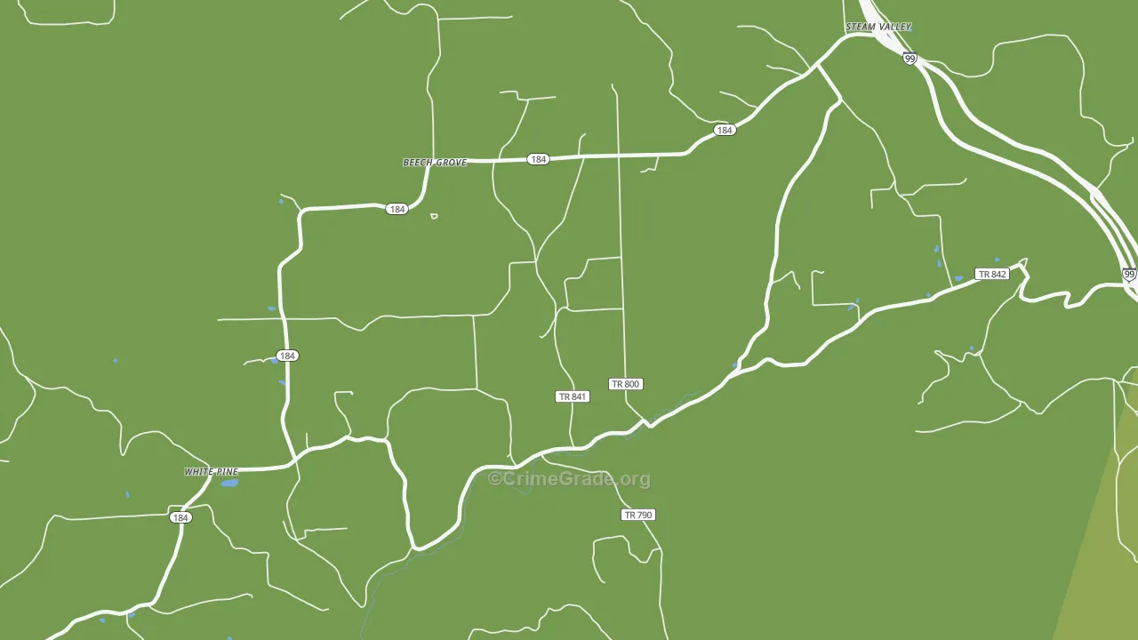 White Pine, PA Map of Vandalism Rates