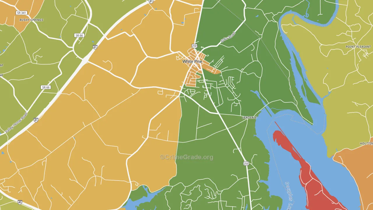 White Pine, TN Map of Vandalism Rates