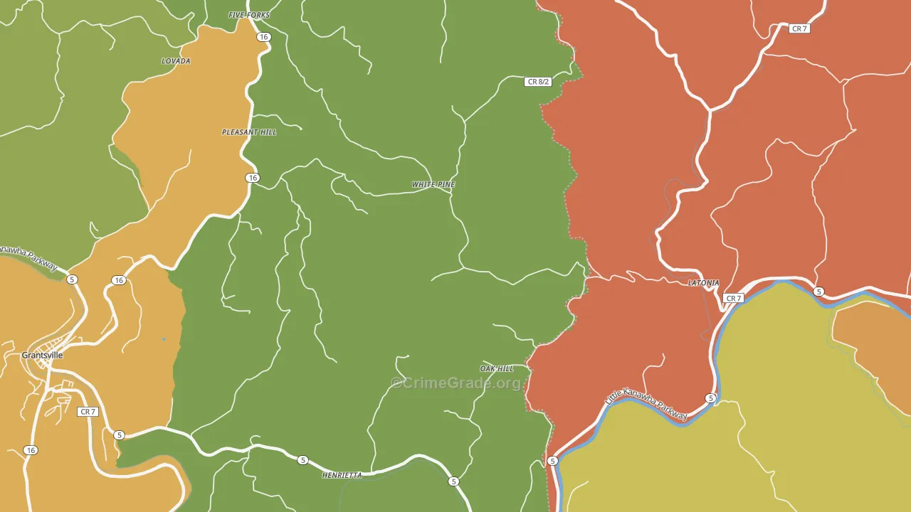 White Pine, WV Map of Vandalism Rates