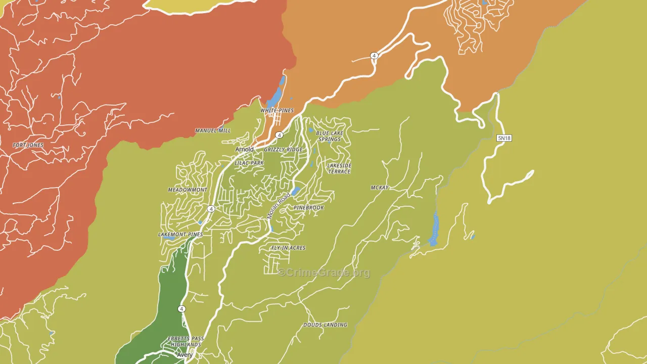 White Pines, CA Map of Vandalism Rates