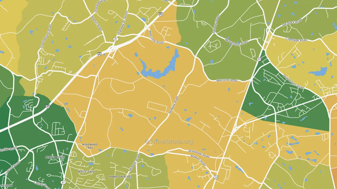 White Plains, SC Map of Vandalism Rates