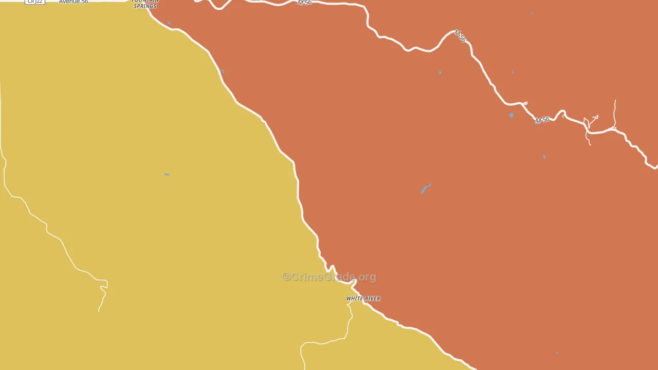 White River, CA Map of Vandalism Rates