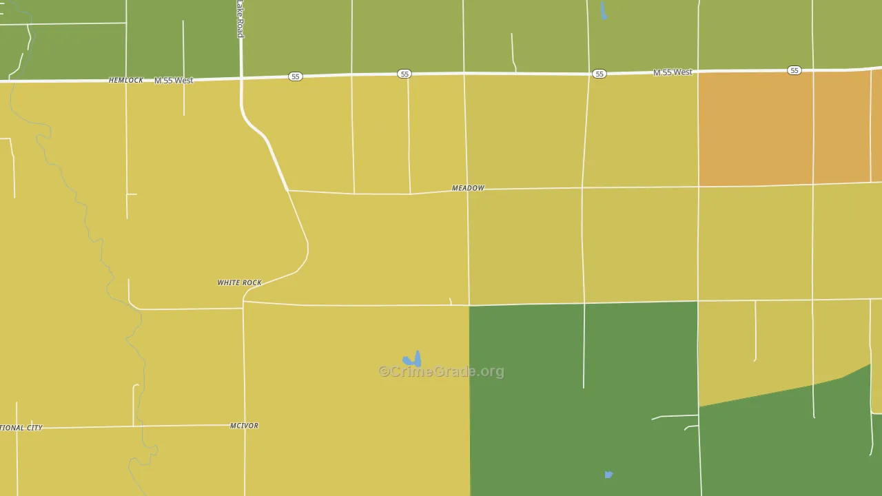 White Rock, MI Map of Vandalism Rates