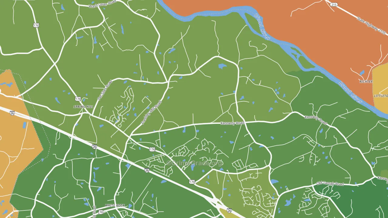 White Rock, SC Map of Vandalism Rates