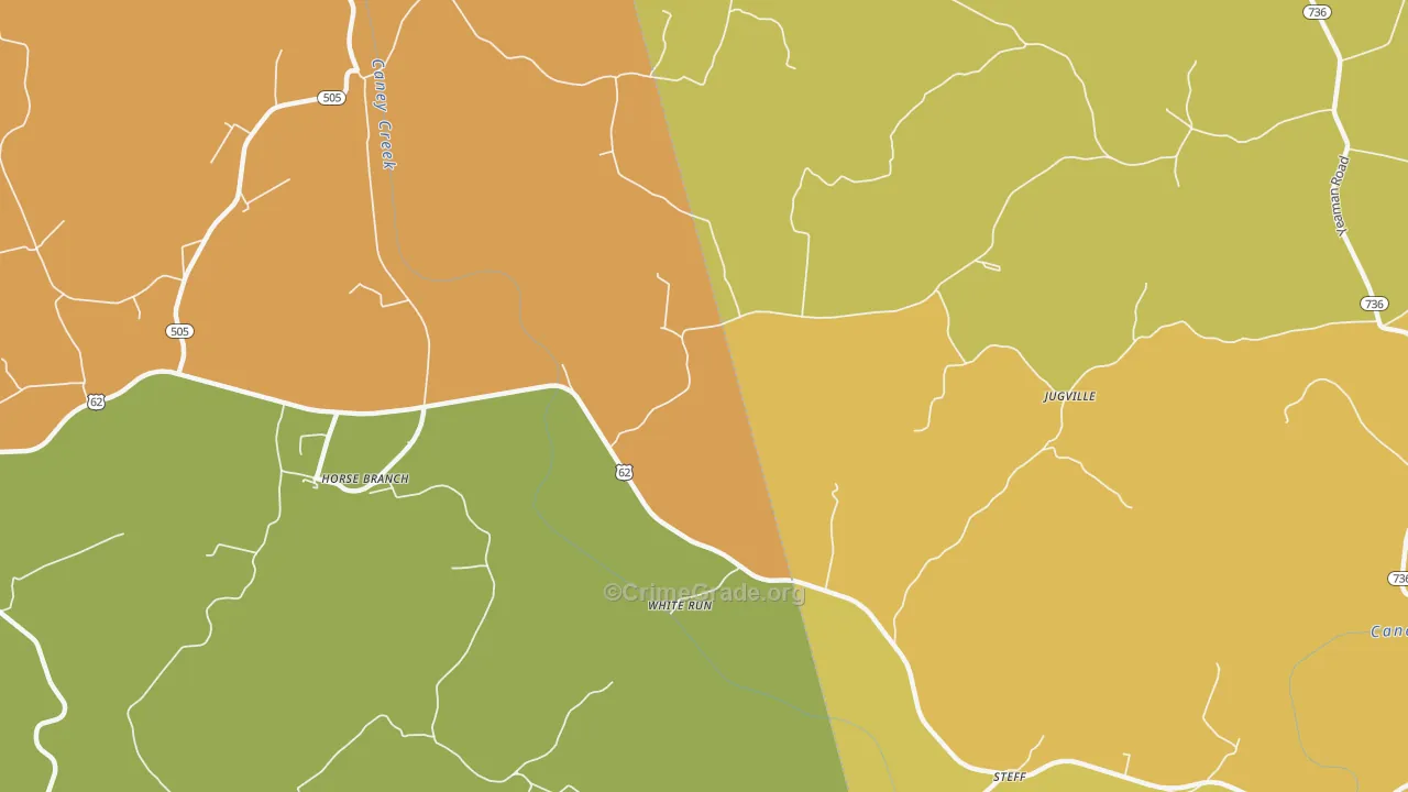 White Run, KY Map of Vandalism Rates
