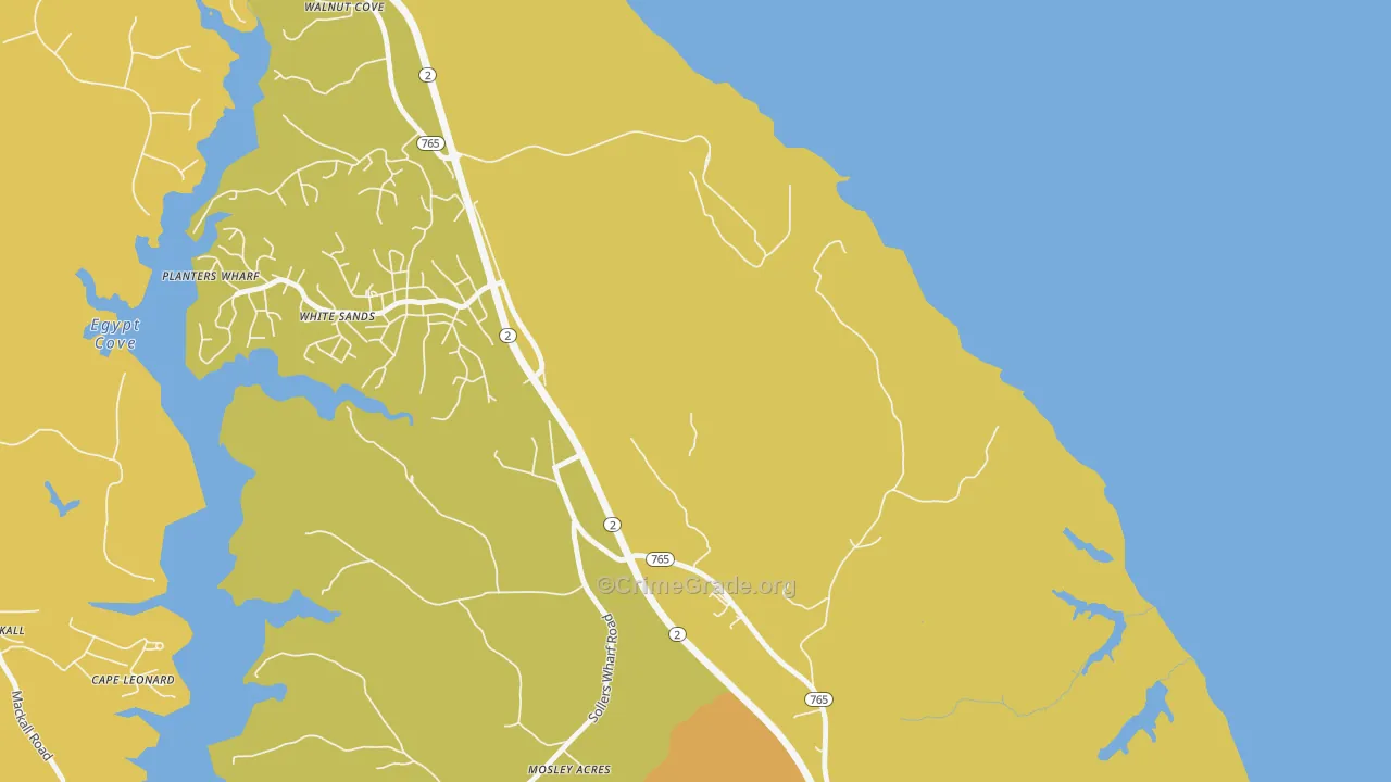 White Sands, MD Map of Vandalism Rates
