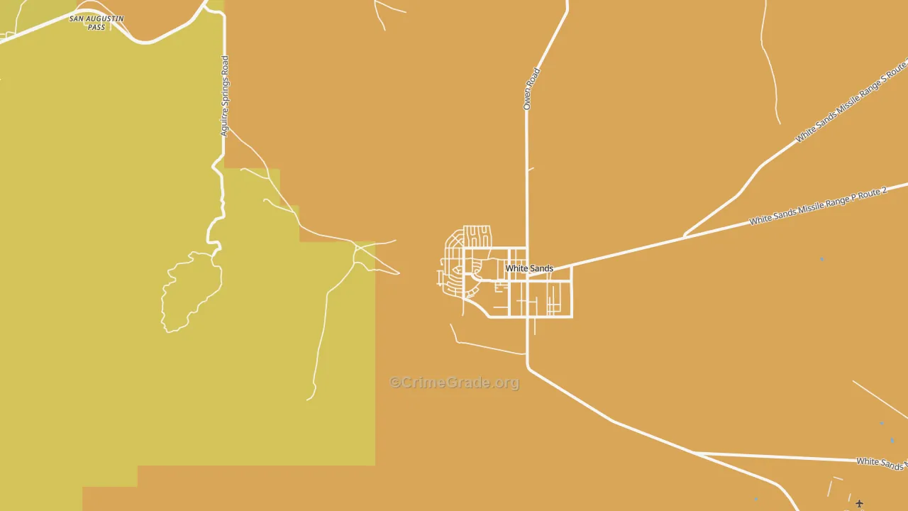 White Sands, NM Map of Vandalism Rates