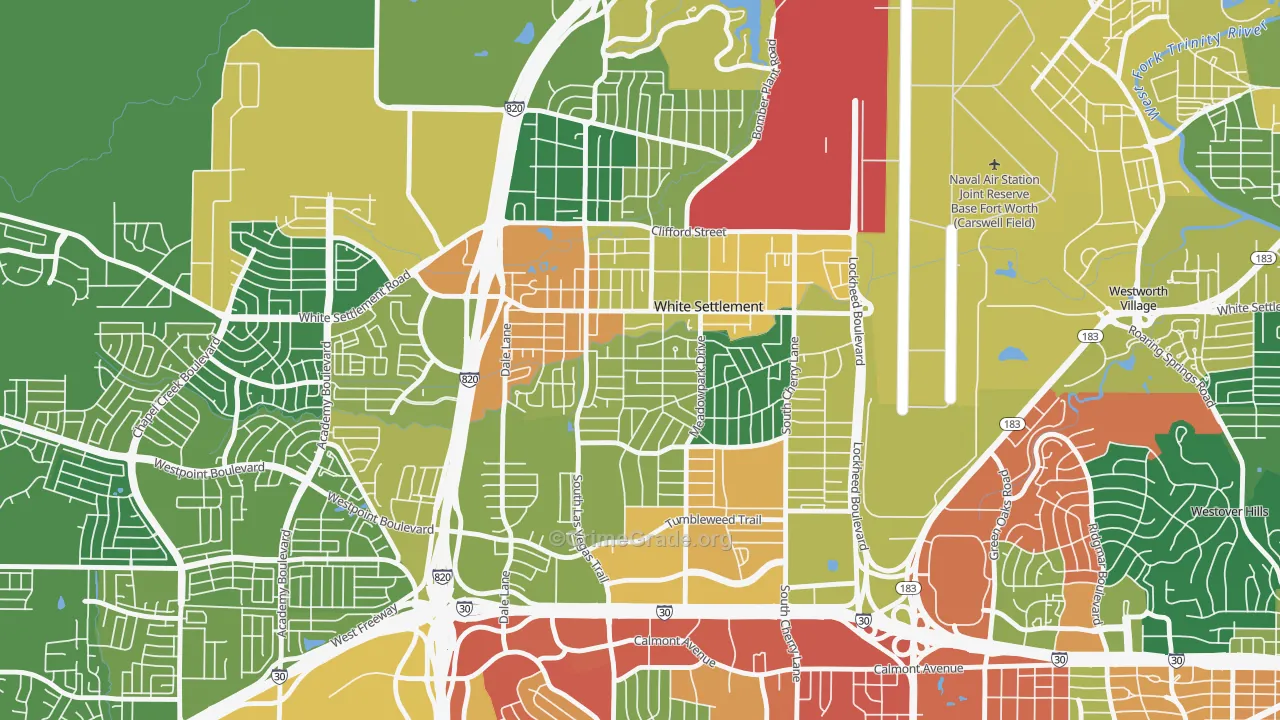 White Settlement, TX Map of Vandalism Rates