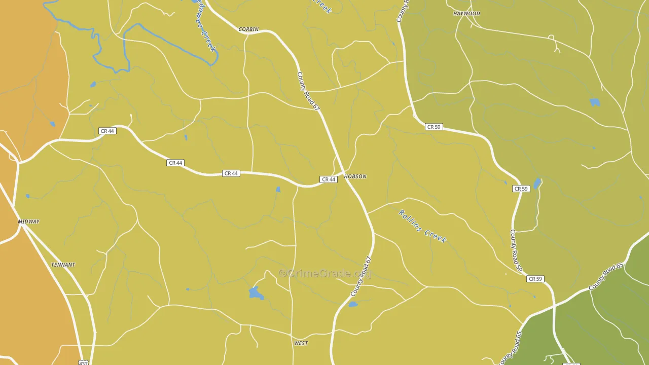 White Signboard Crossroad, AL Map of Vandalism Rates