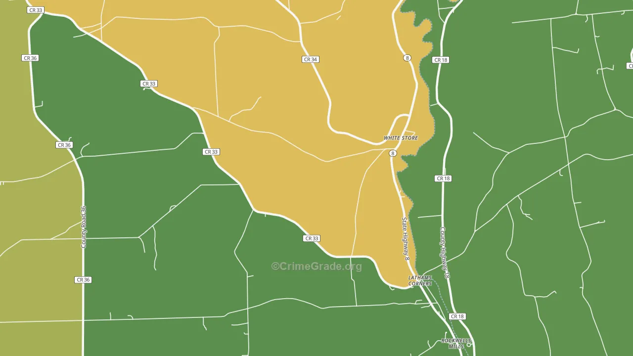 White Store, NY Map of Vandalism Rates