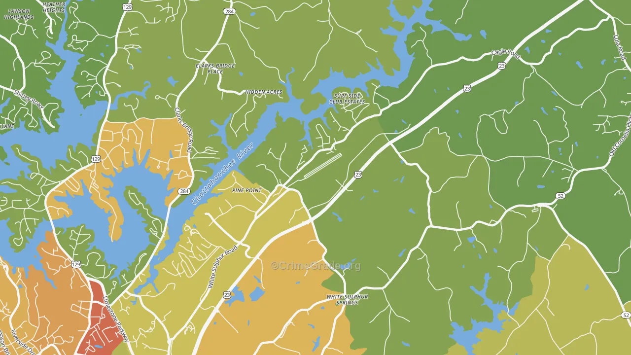 White Sulphur, GA Map of Vandalism Rates