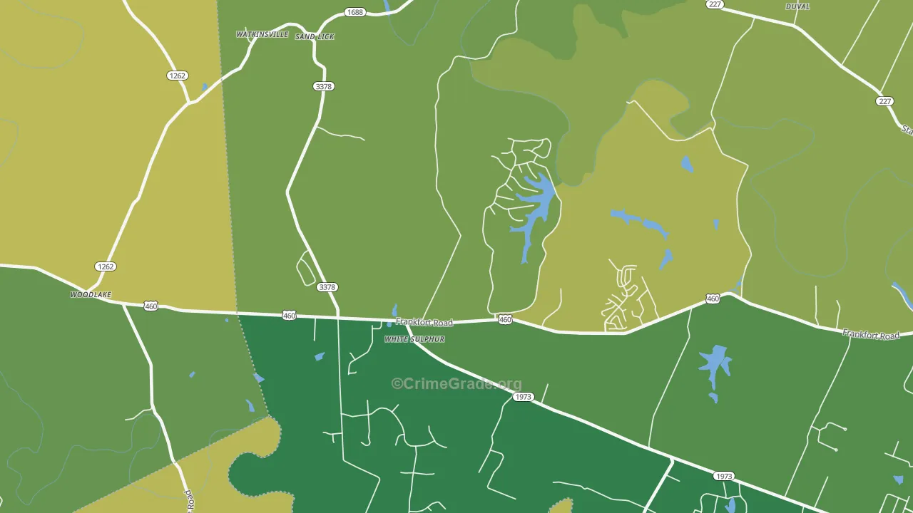 White Sulphur, KY Map of Vandalism Rates