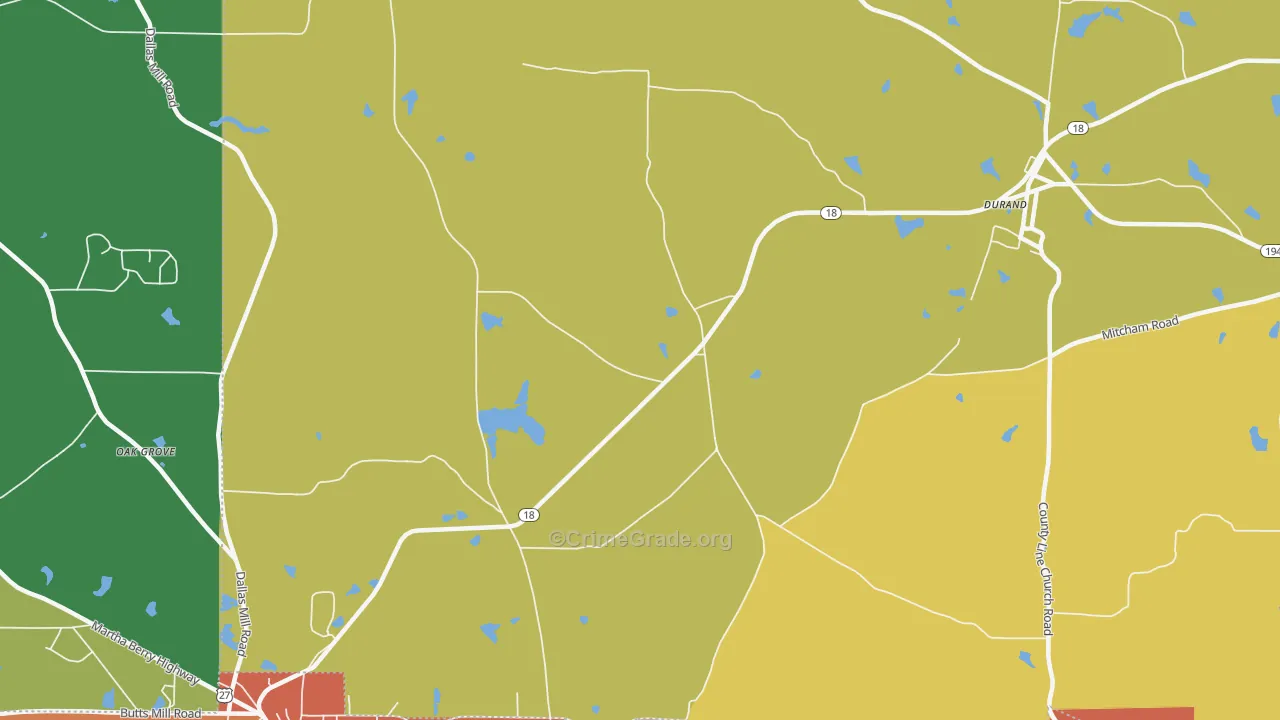 White Sulphur Springs, GA Map of Vandalism Rates