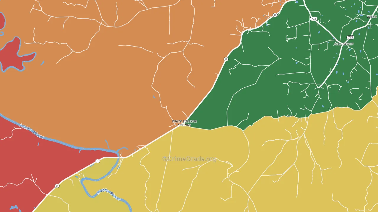 White Sulphur Springs, LA Map of Vandalism Rates