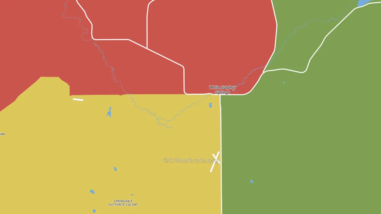 White Sulphur Springs, MT Map of Vandalism Rates