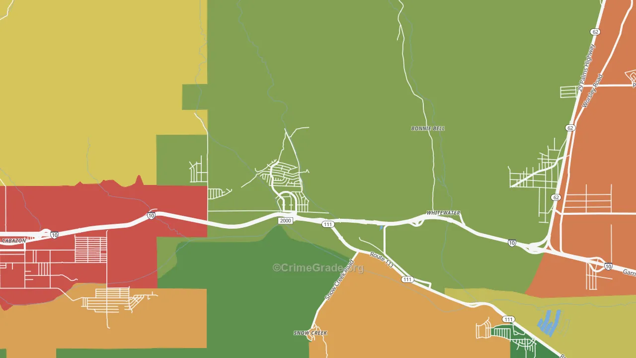White Water, CA Map of Vandalism Rates