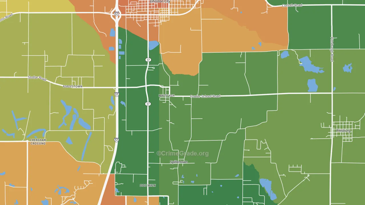 Whiteash, IL Map of Vandalism Rates