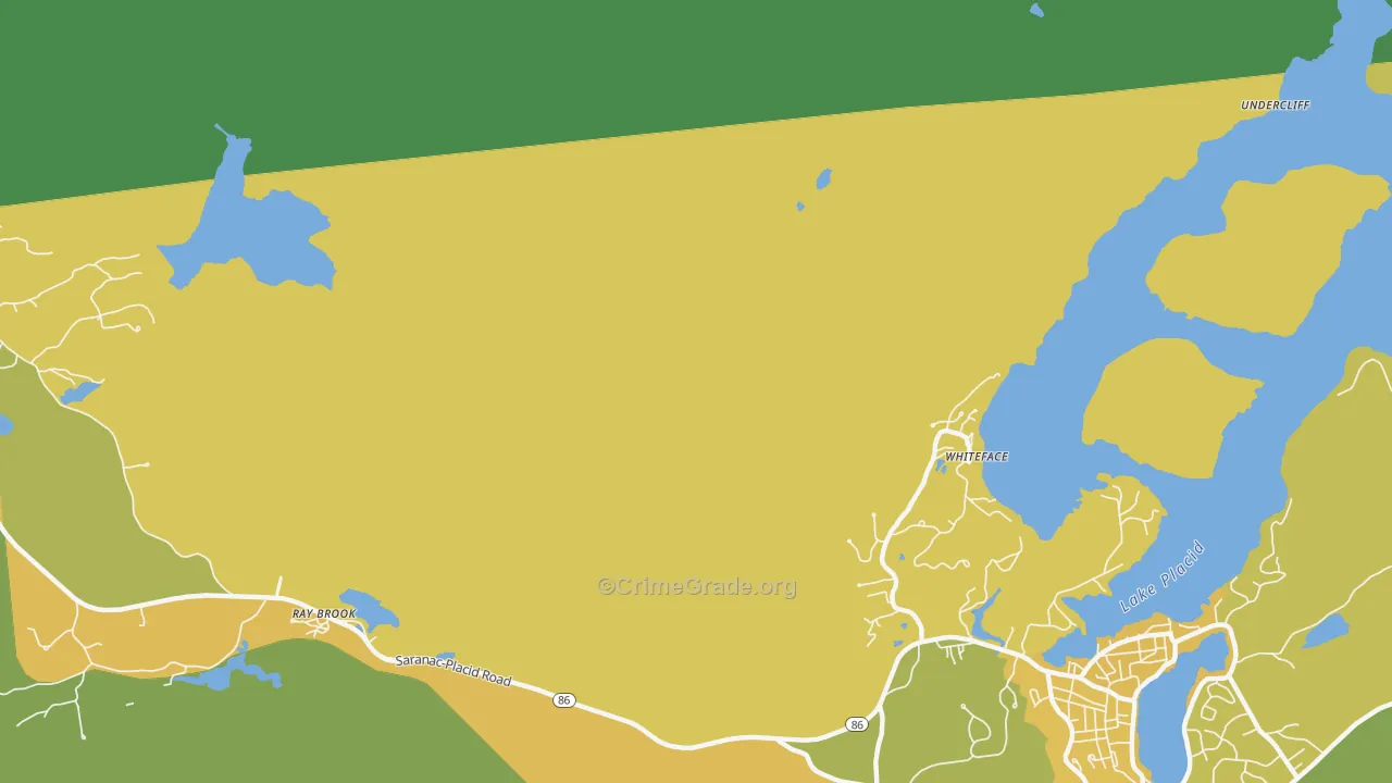 Whiteface, NY Map of Vandalism Rates