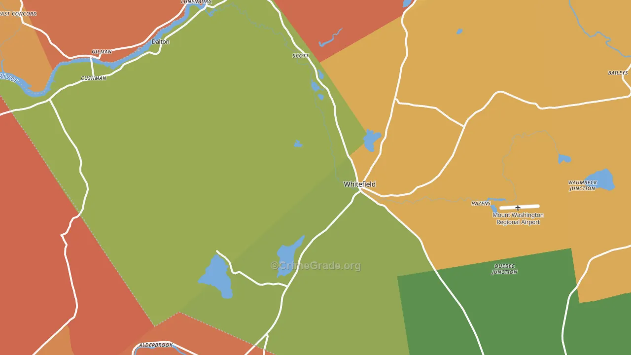 Whitefield, NH Map of Vandalism Rates
