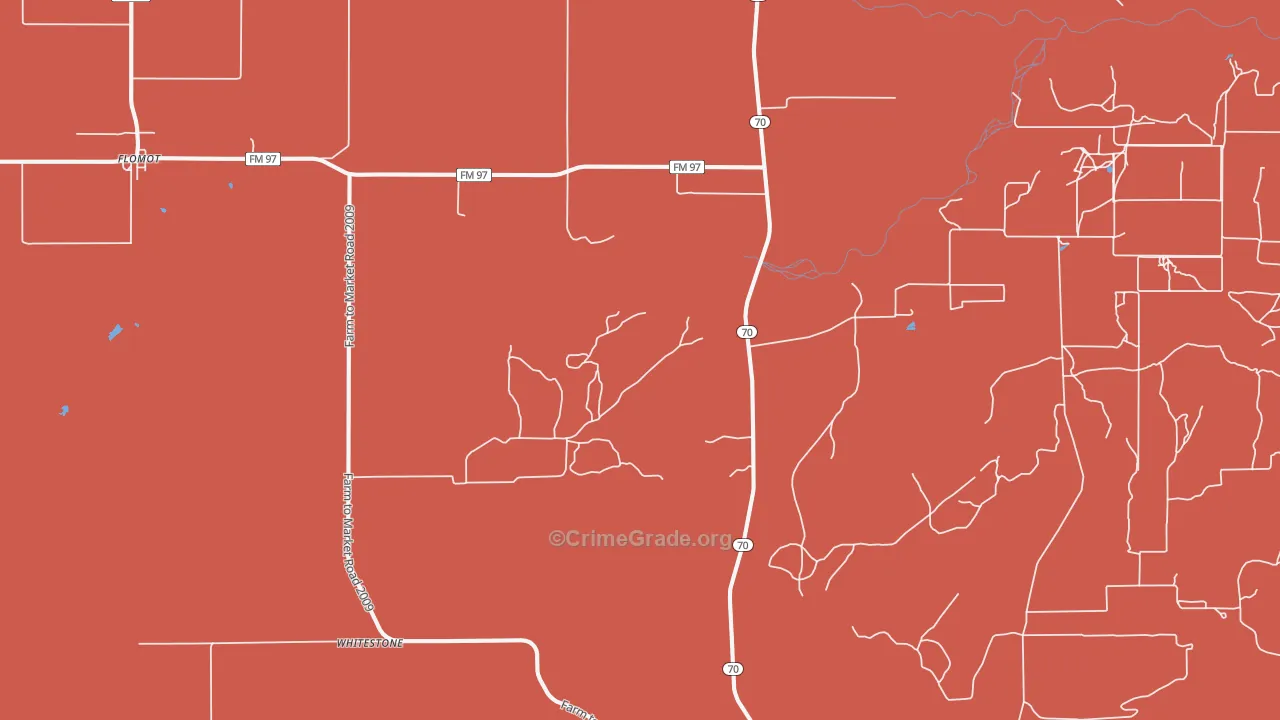 Whiteflat, TX Map of Vandalism Rates