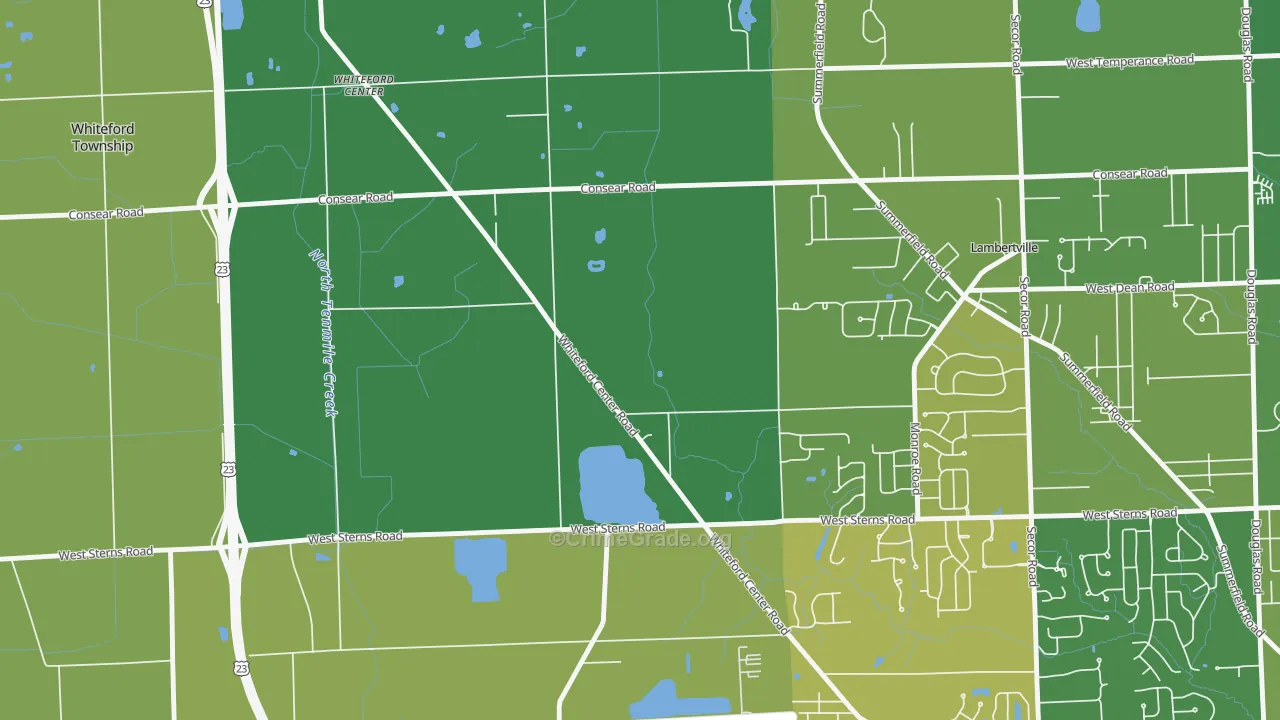 Whiteford Center, MI Map of Vandalism Rates