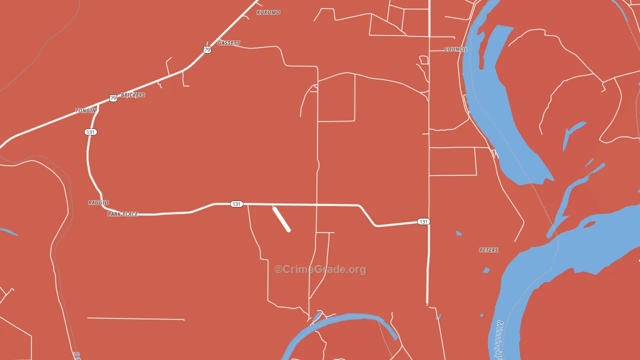 Whitehall, AR Map of Vandalism Rates