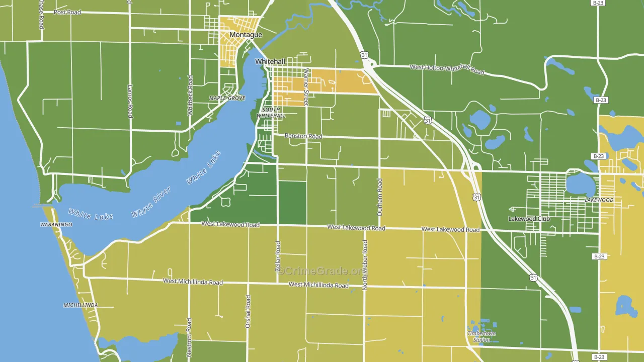 Whitehall, MI Map of Vandalism Rates
