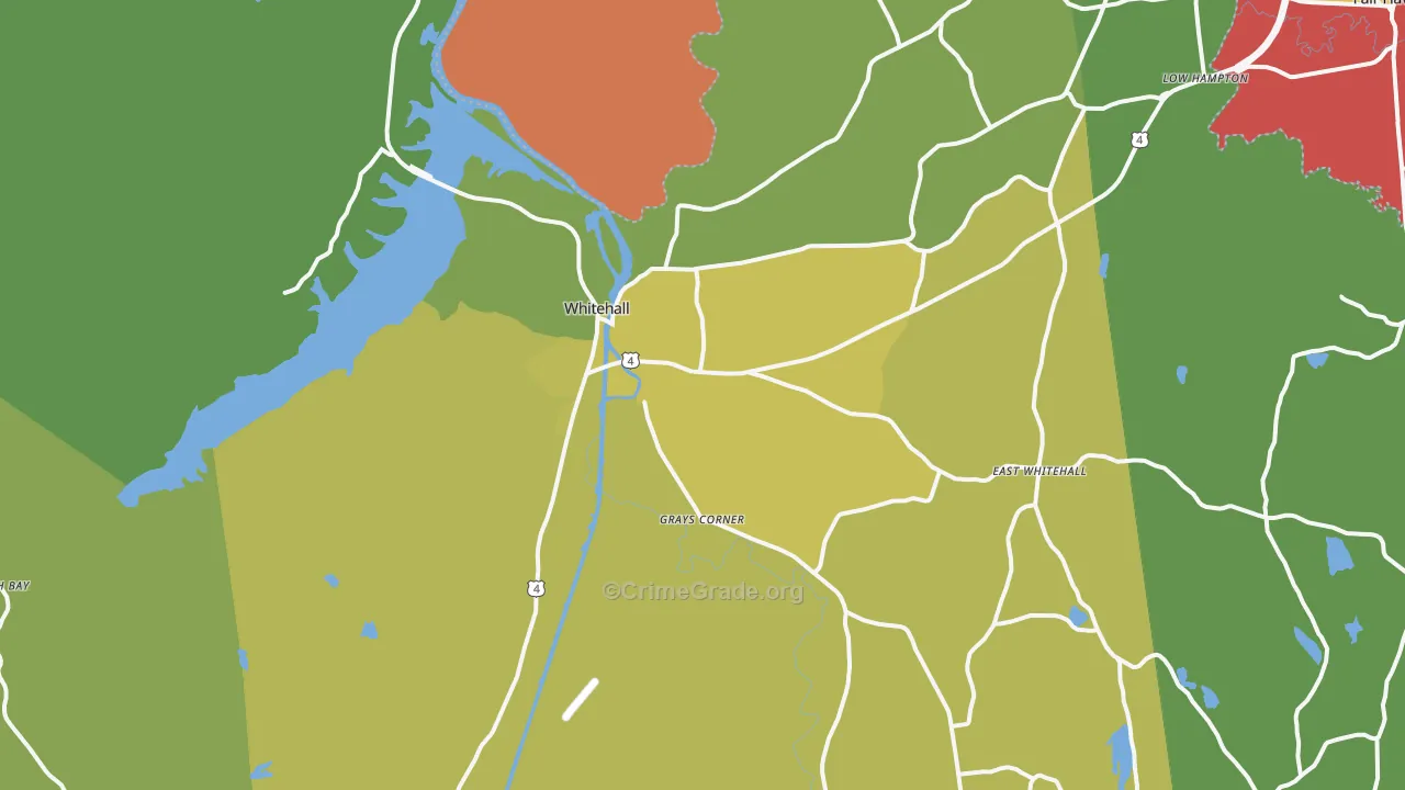 Whitehall, NY Map of Vandalism Rates