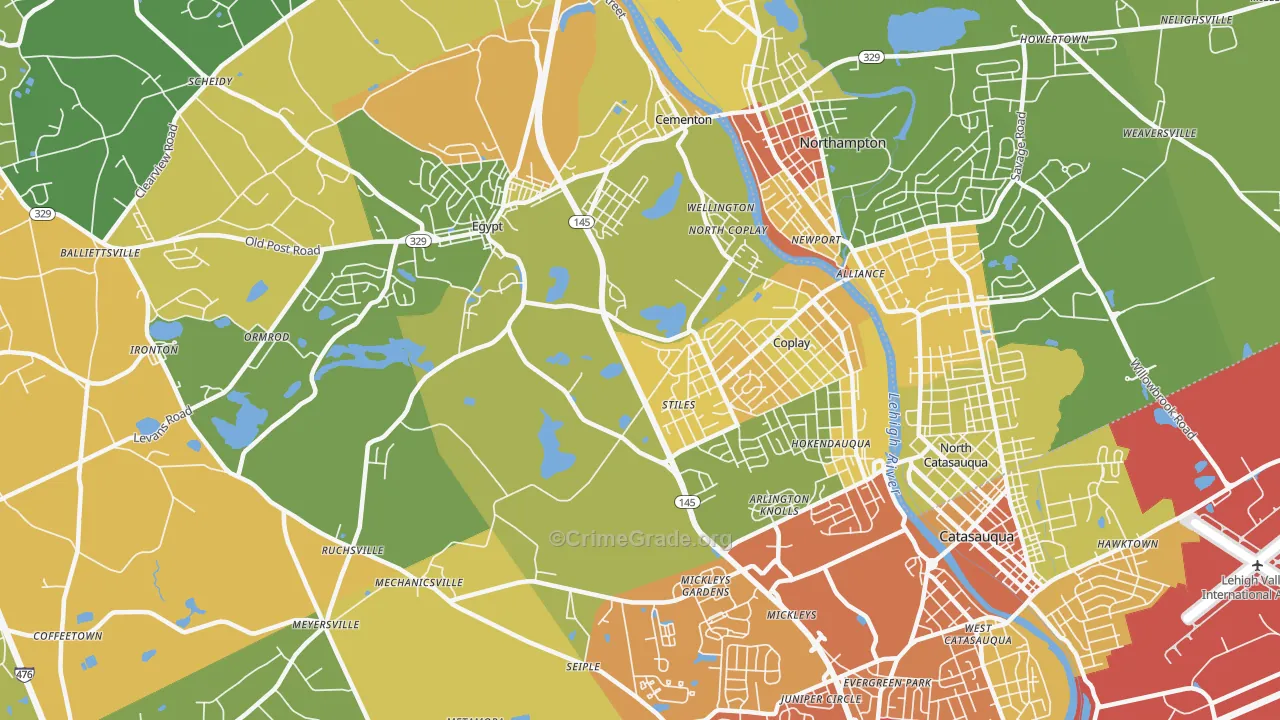 Whitehall, PA Map of Vandalism Rates