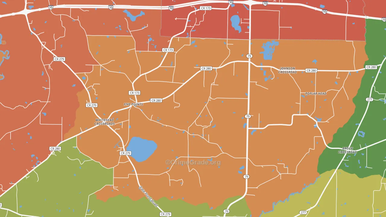 Whitehead Crossroads, FL Map of Vandalism Rates