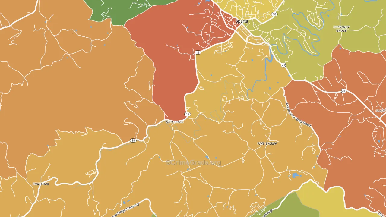Whitehead, NC Map of Vandalism Rates