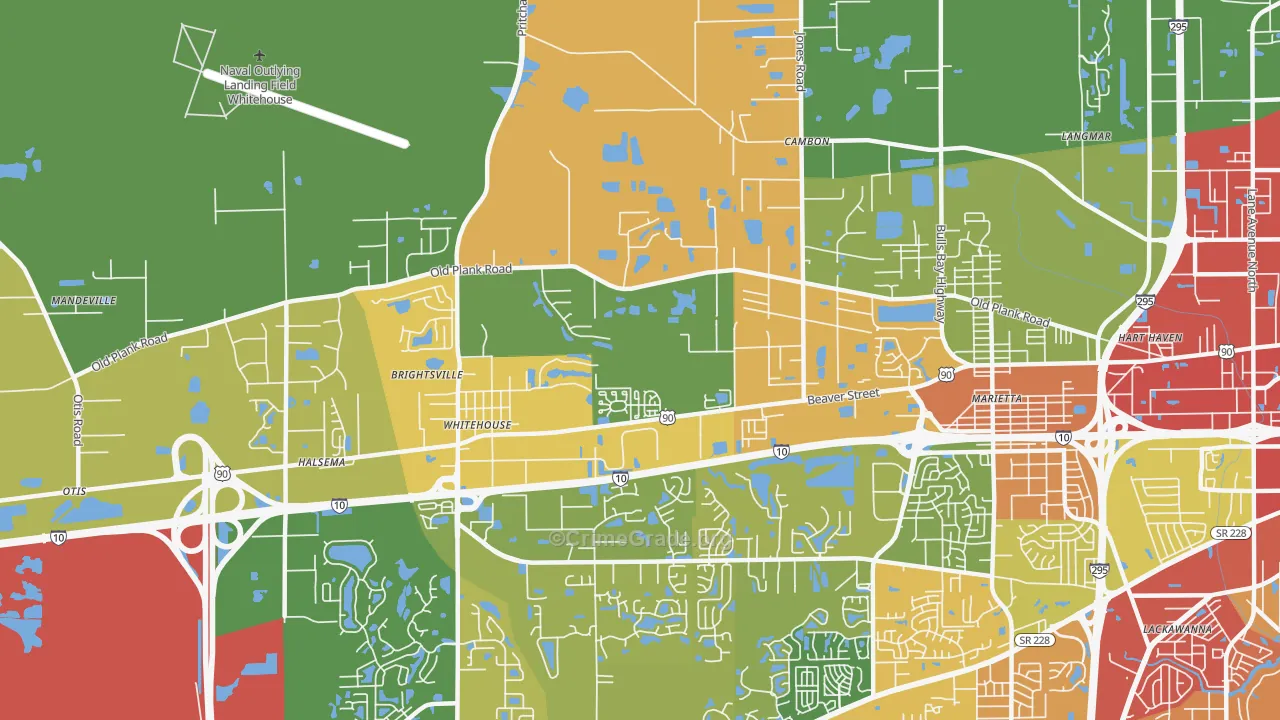 Whitehouse, Jacksonville, FL Map of Vandalism Rates