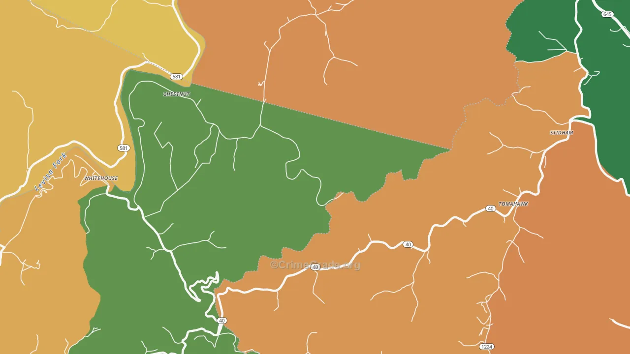 Whitehouse, KY Map of Vandalism Rates