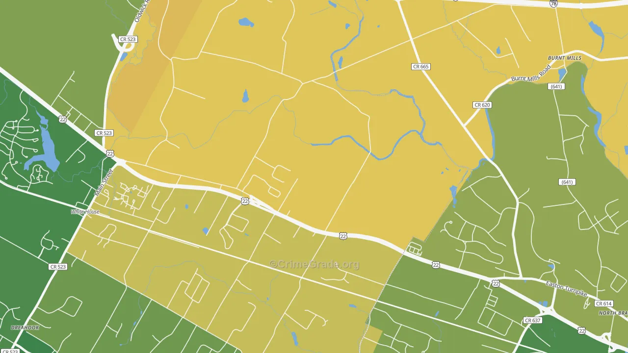Whitehouse, NJ Map of Vandalism Rates