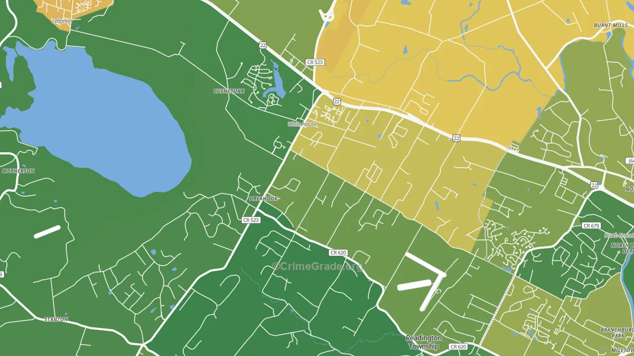 Whitehouse Station, NJ Map of Vandalism Rates