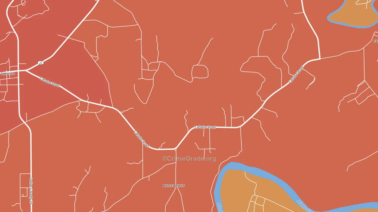 Whites Bluff, AL Map of Vandalism Rates